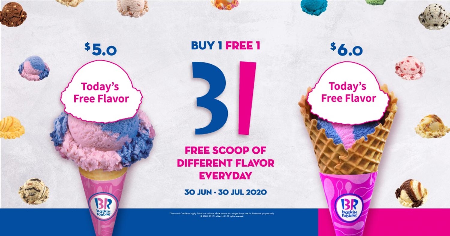 Baskin Robbins Has 1 For 1 Ice Cream Till 30 July 2020 Eatbook Sg New Singapore Restaurant And Street Food Ideas Recommendations