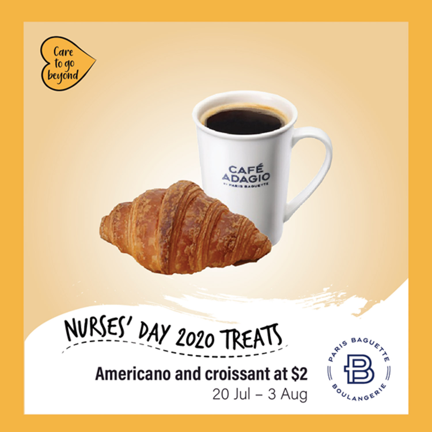 Paris Baguette 5-for-5 - nurses day $2 croissant set