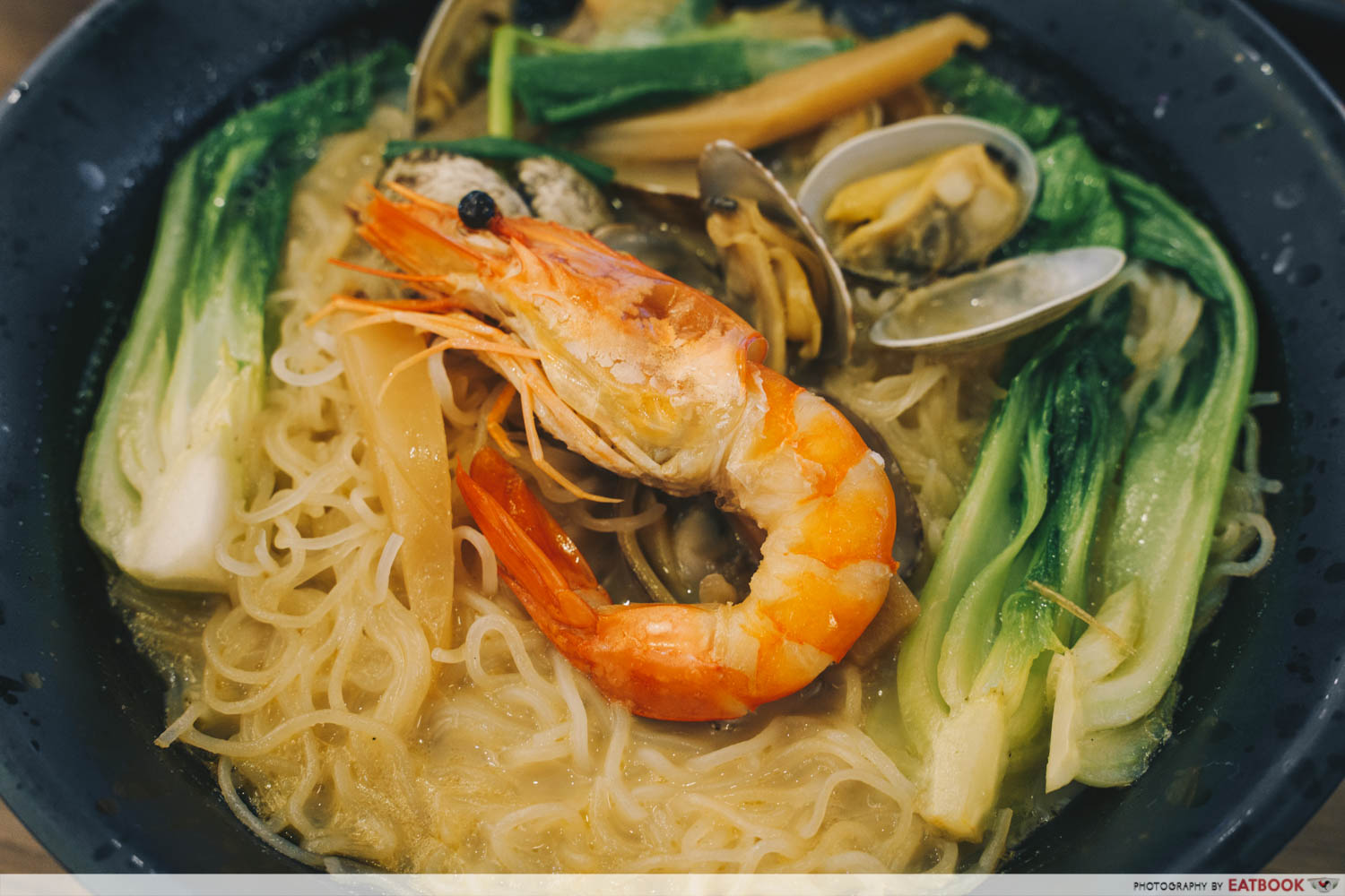 Try Fresh XO Seafood Noodles - Prawn close-up XO