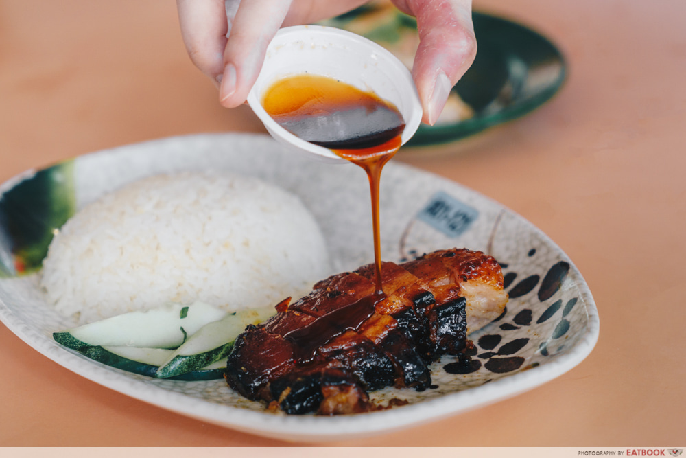 roast paradise Drizzling char siew sauce