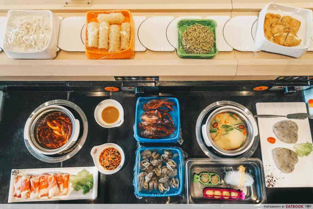 Ma Ma Spin Pot Review GardenThemed Conveyor Belt Hot Pot At Woodlands