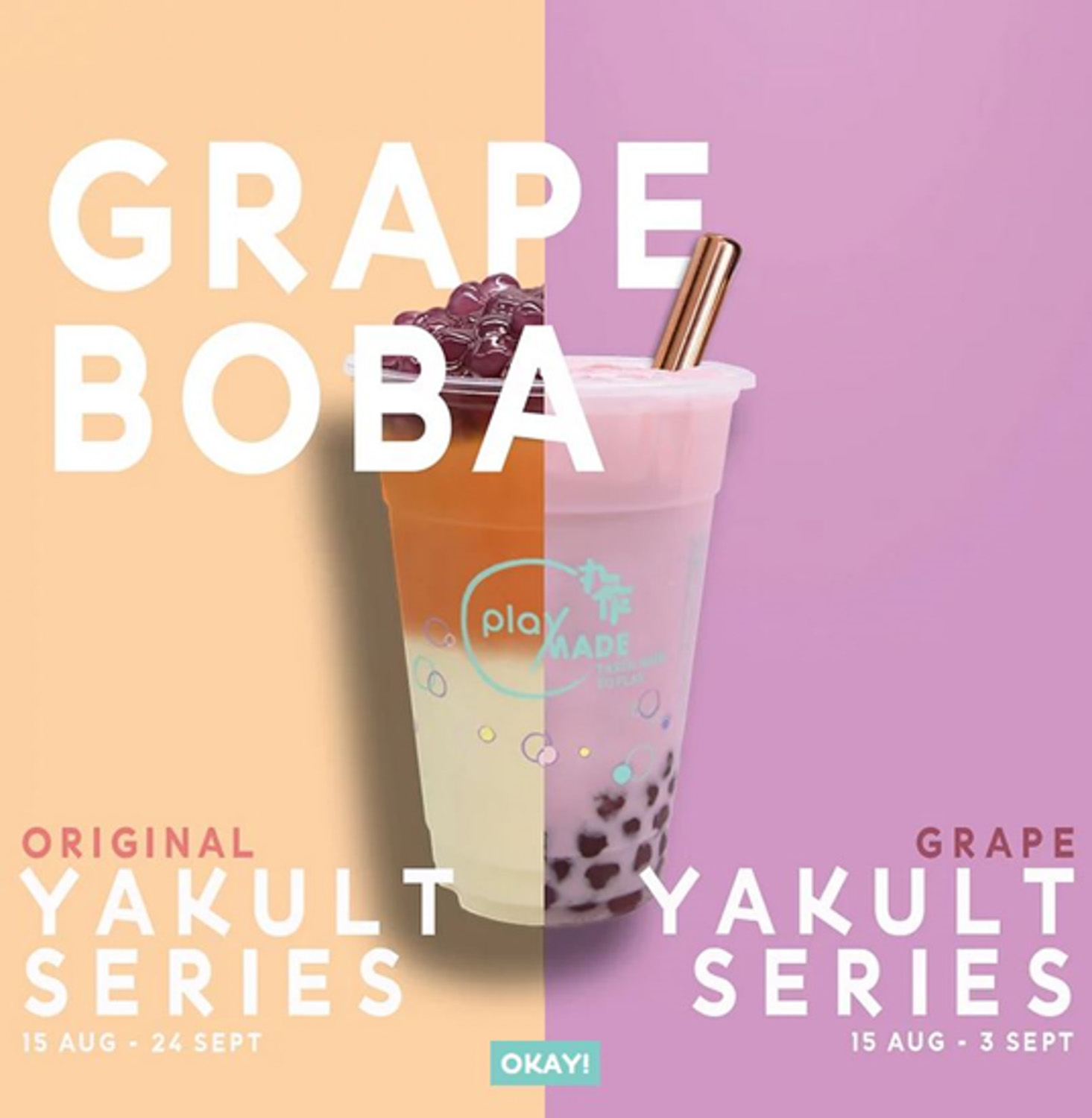 Playmade Yakult - grape boba yakult series
