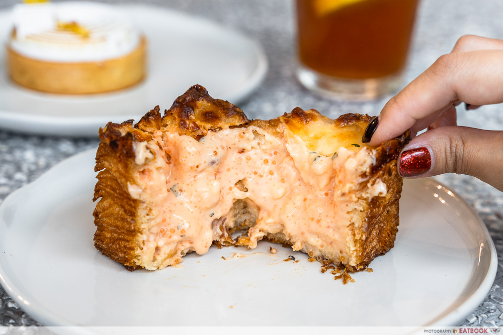 keong saik bakery bendemeer - mentaiko cheese croissant cube cross section