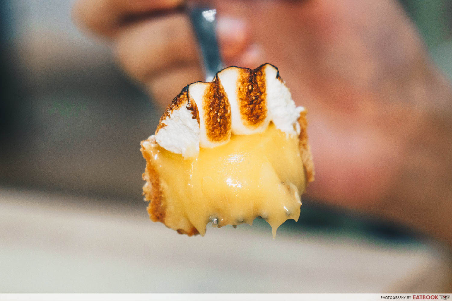 Dolc Patisserie - passionfruit meringue tart on fork