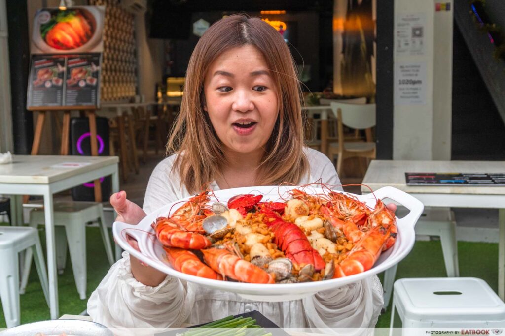 Shrimp Prawn Seafood Review Famous Seafood Steel Pot Vermicelli With 2hour Wait Opens At Boat Quay