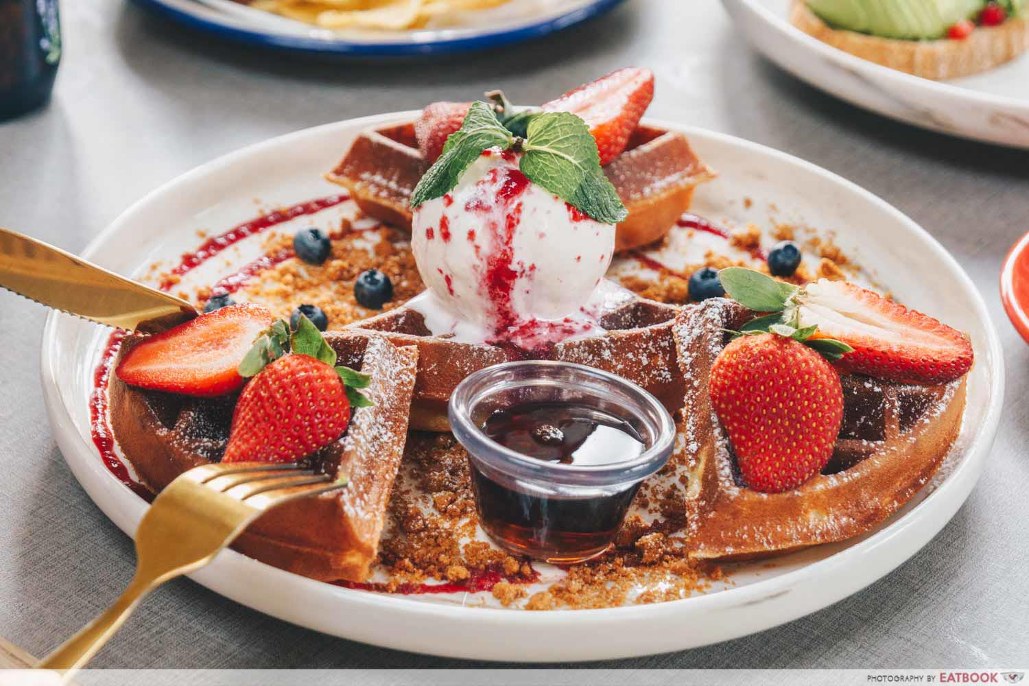 Cafe Coco - fresh berries brown butter waffles