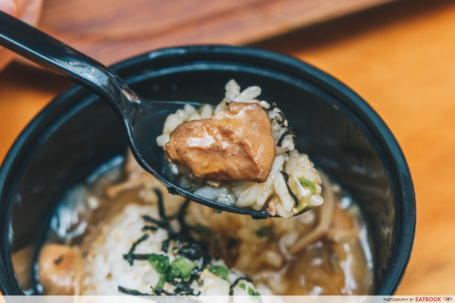 mushroom rice close up