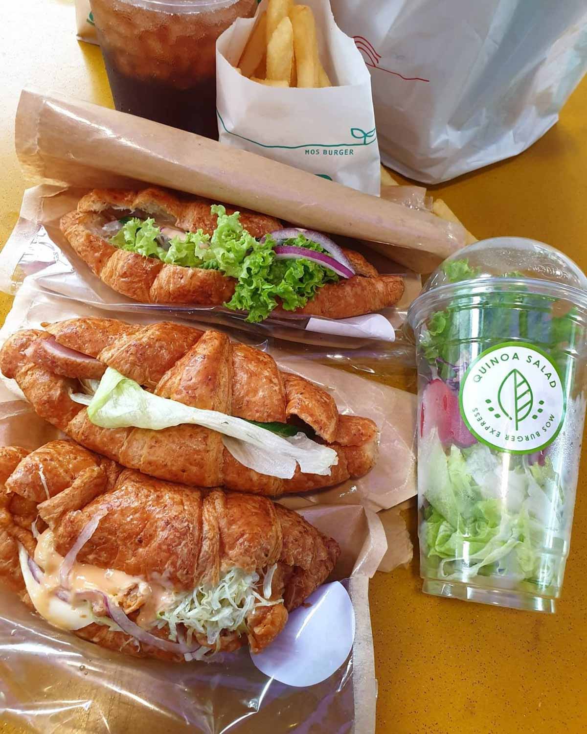 MOS Burger Express - croissants and salad cups