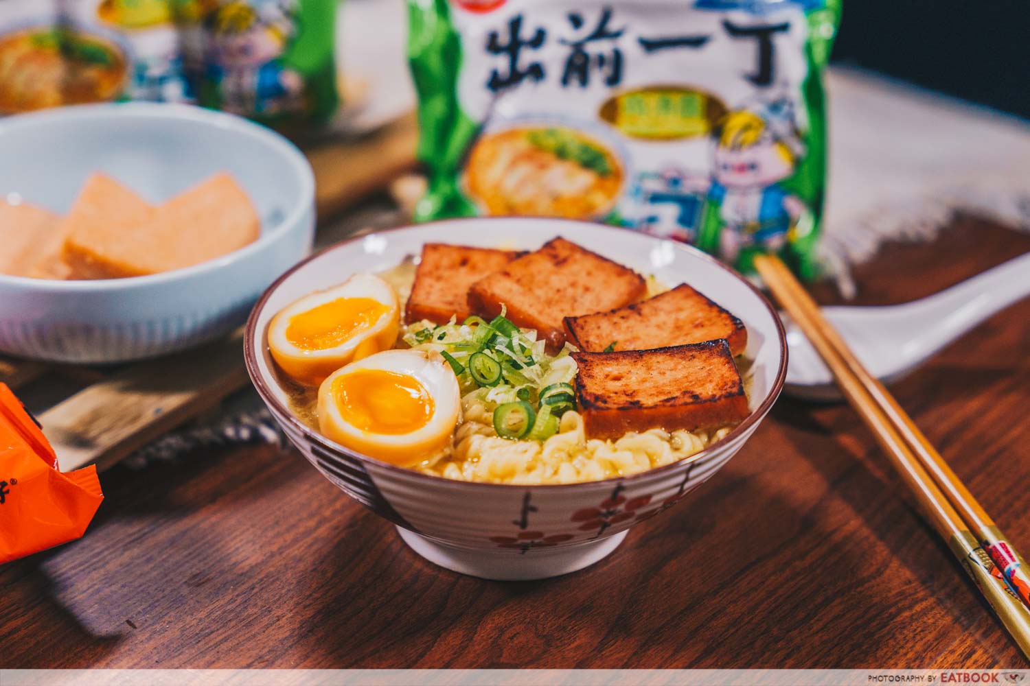 instant noodles - Ramen with Hanjuku Eggs and chashu