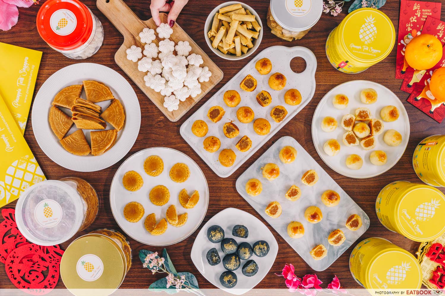 pineapple tarts sg flatlay