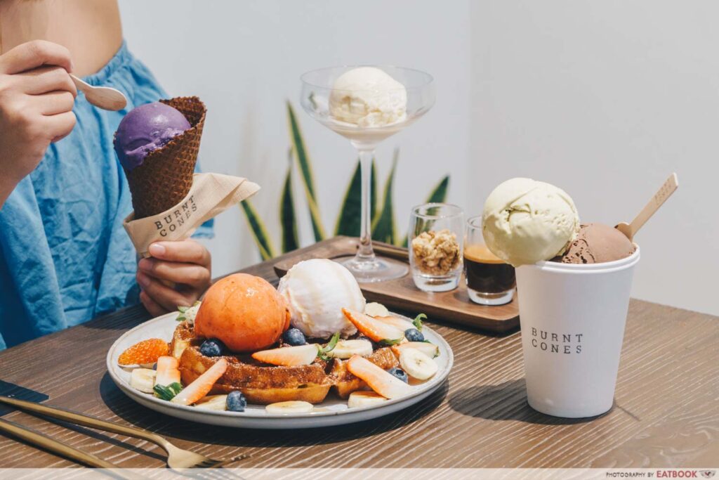 Burnt Cones Review New Clementi Cafe Open Till 12am For Waffles And