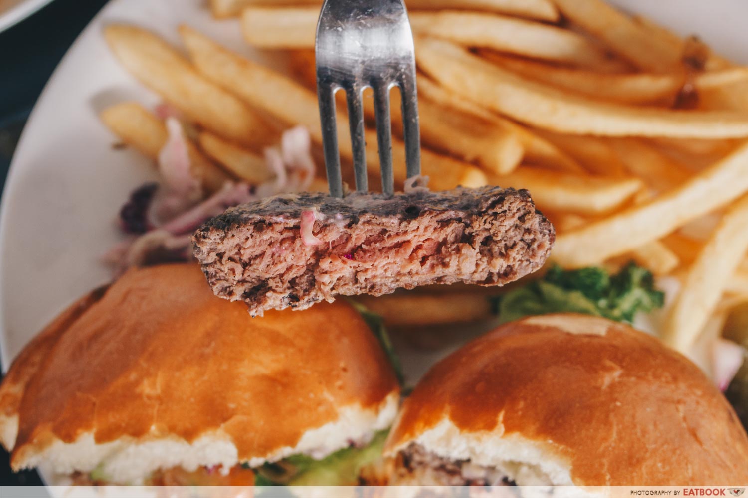 JOMO - angus beef burger beef close up