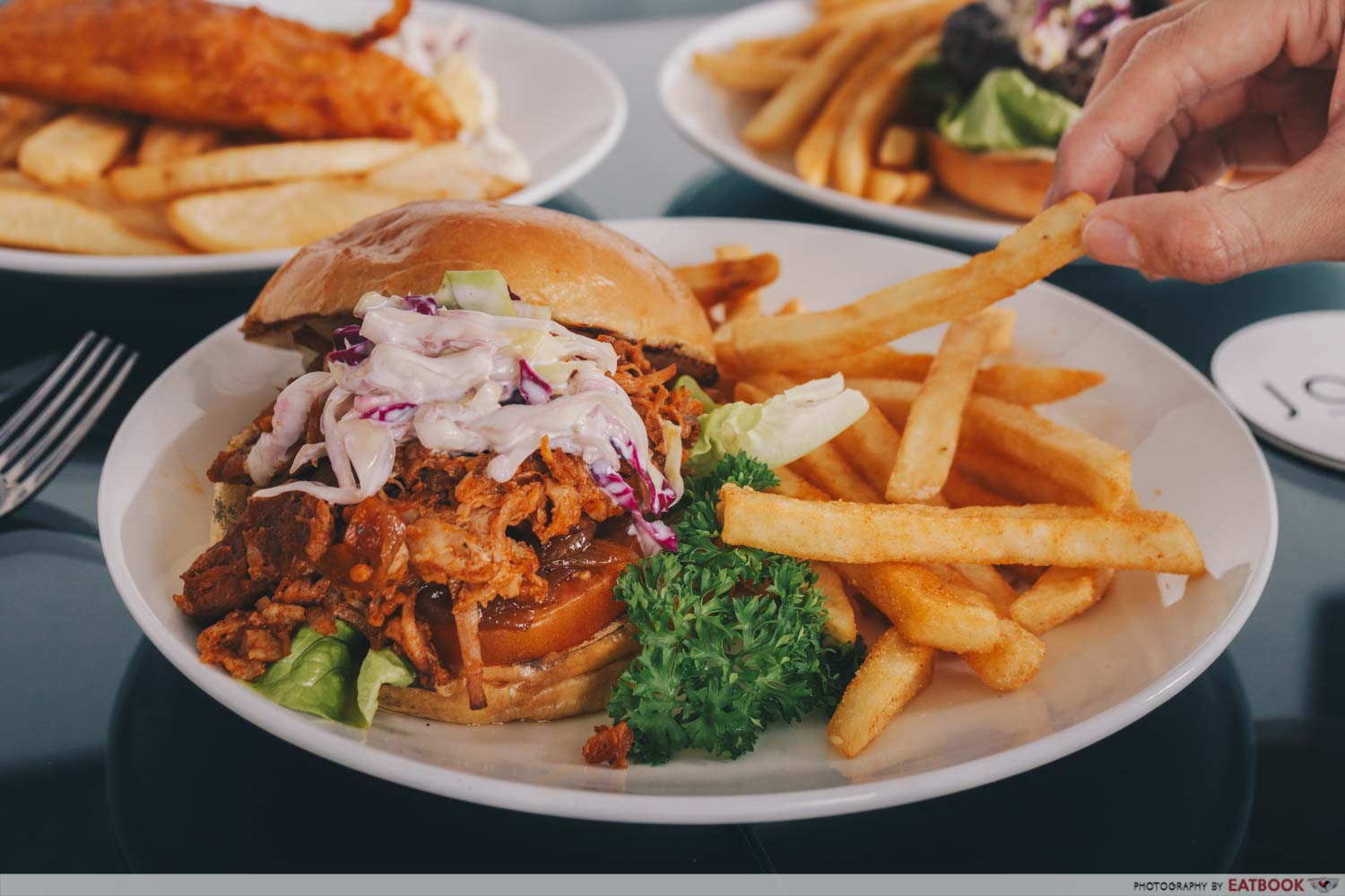 JOMO - pulled pork burger wide angle