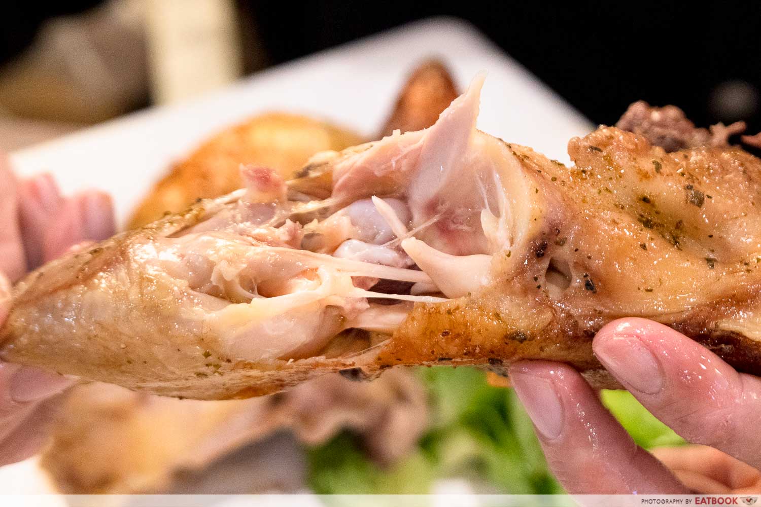 800° Woodfired kitchen - rotisserie chicken close up