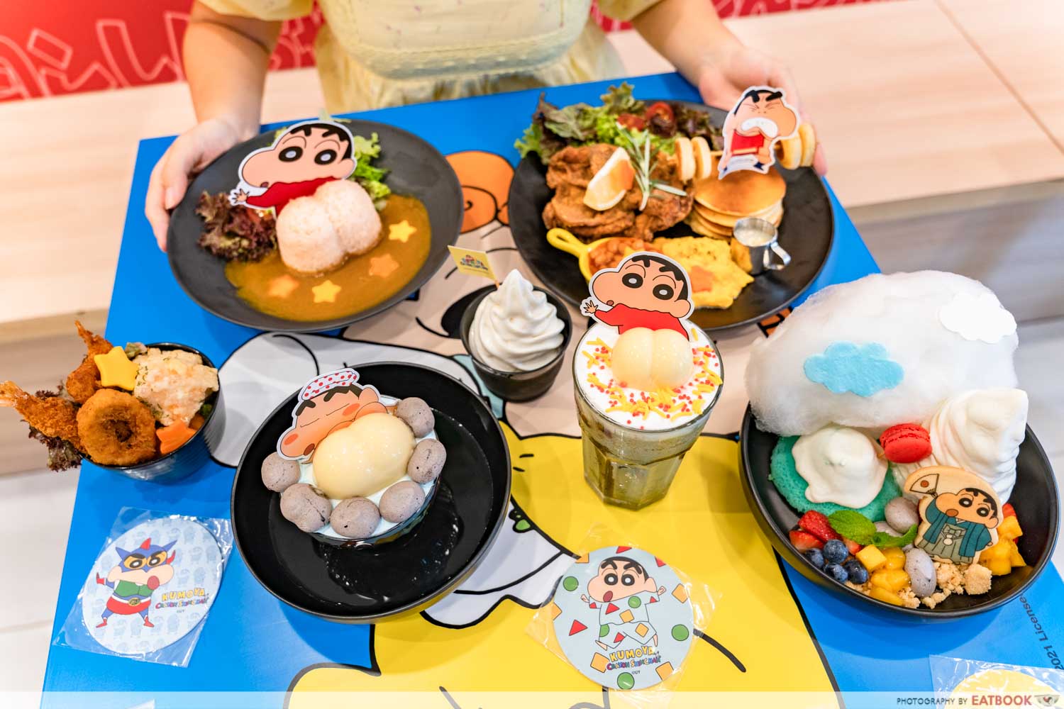 crayon shinchan cafe flatlay