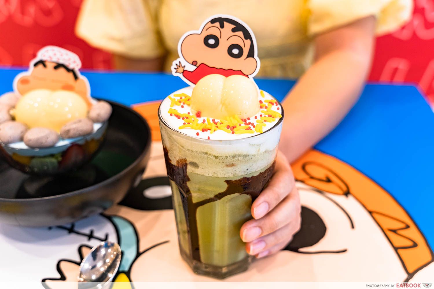 crayon shinchan cafe matcha frappe