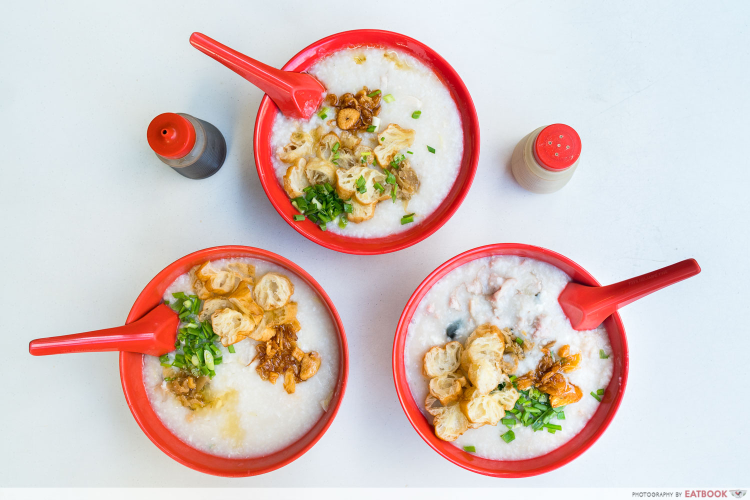 Johor Boon Kee Pork Porridge - flatlay