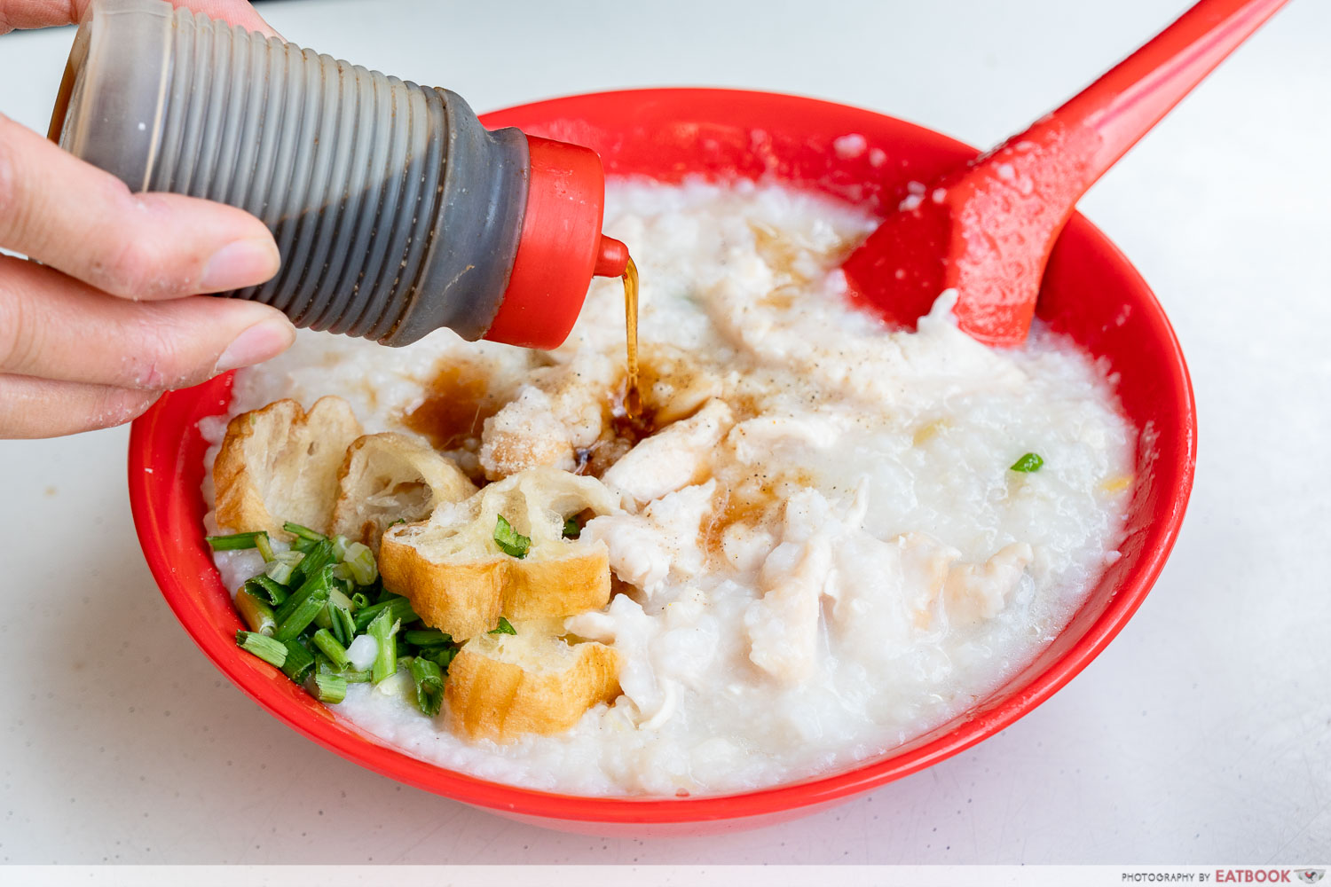 Johor Boon Kee Pork Porridge - soya sauce