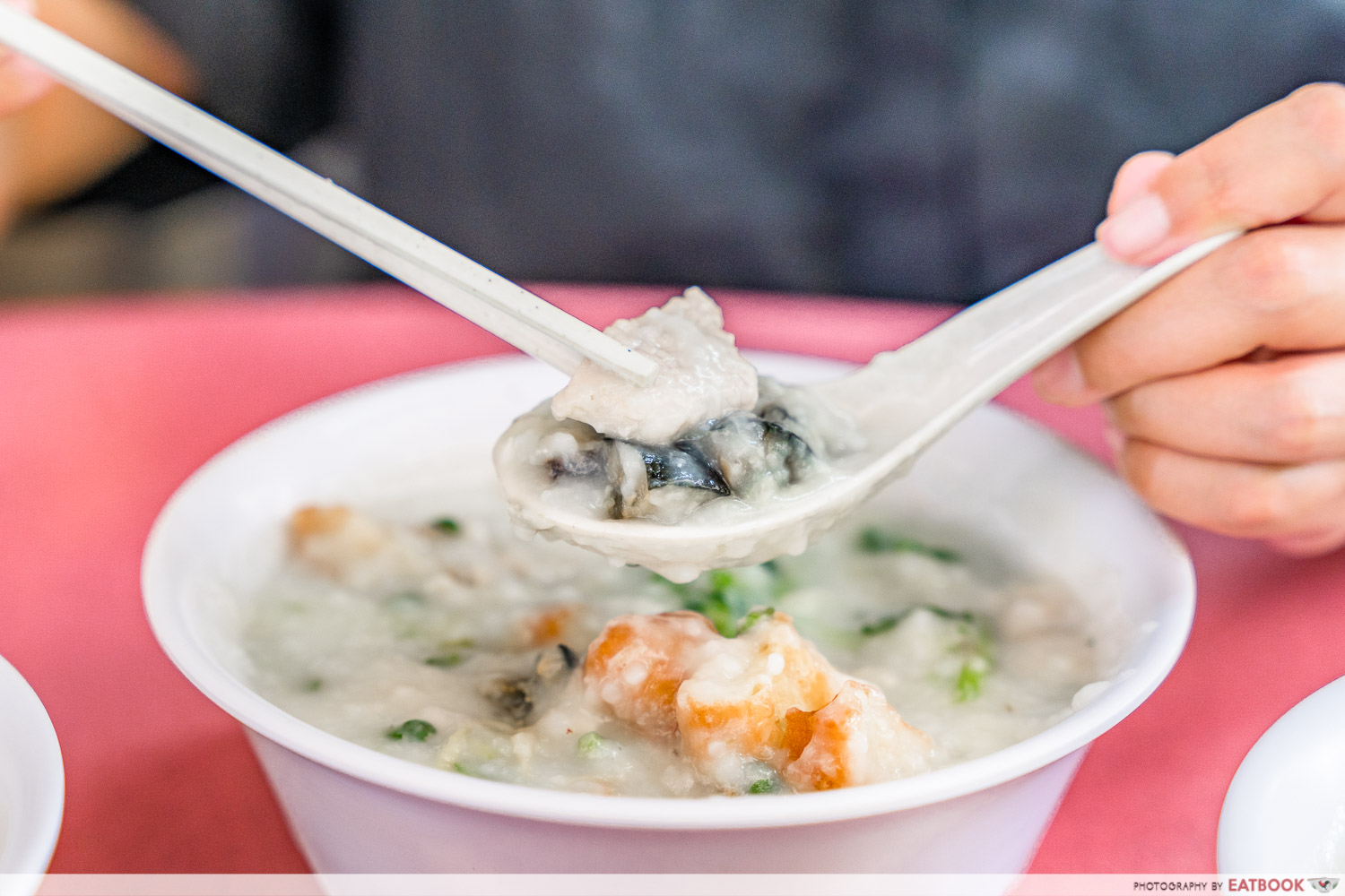 Mei Jie Porridge - pork slices century egg porridge