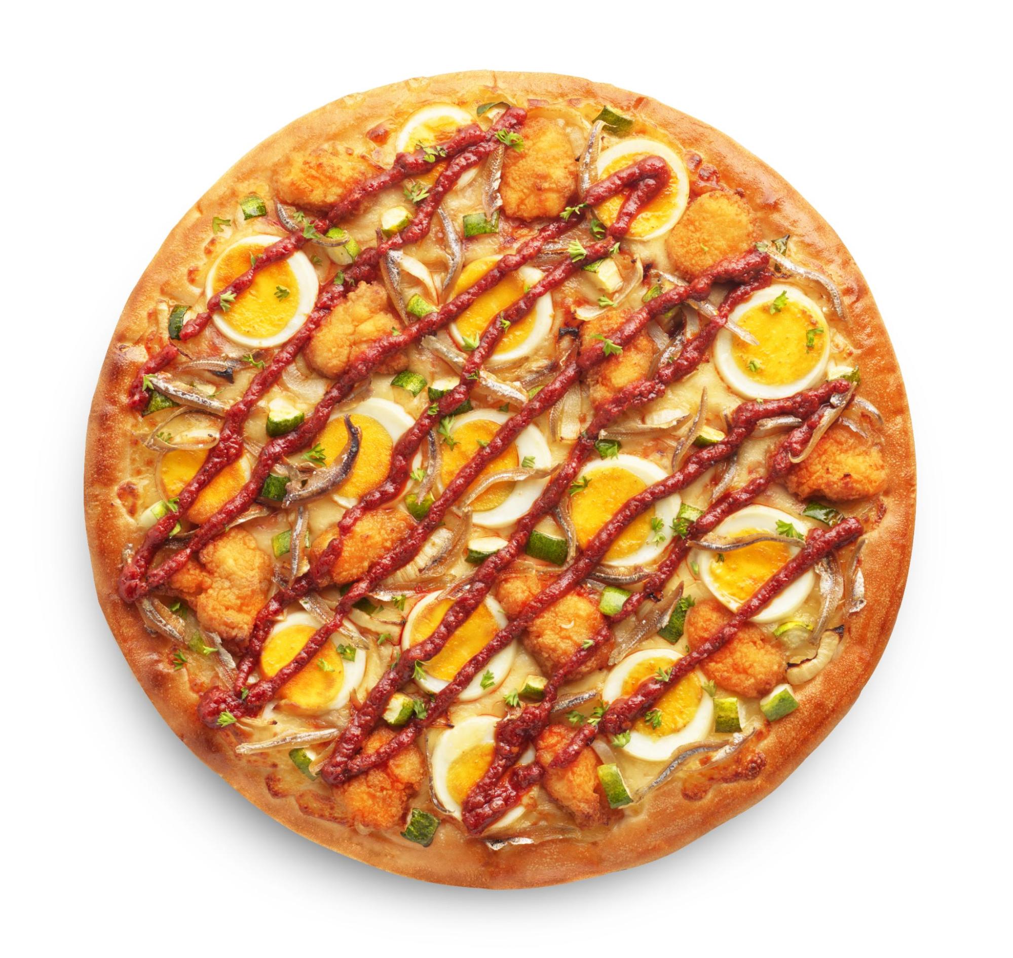 pizza hut nasi lemak pizza - flatlay