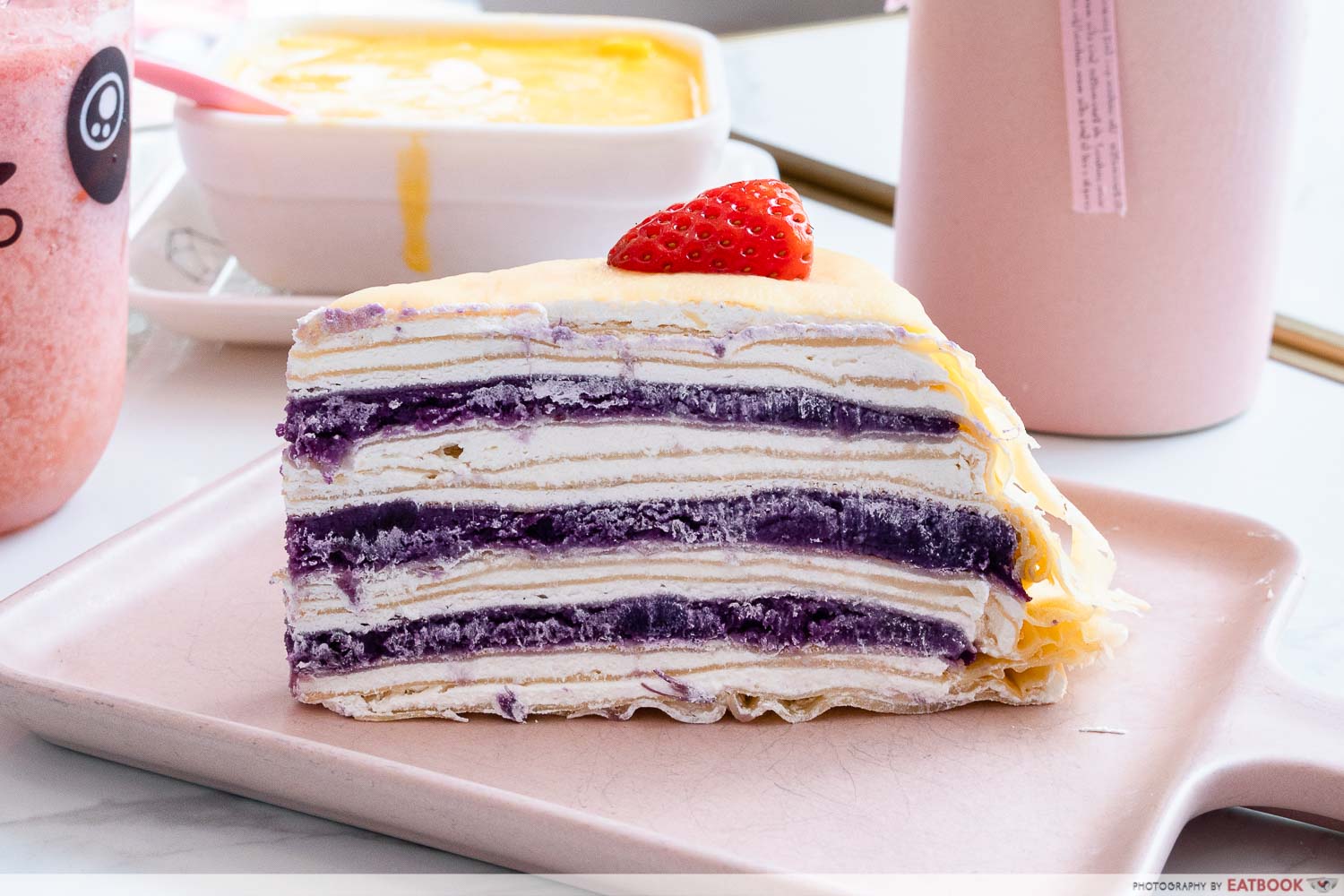 smile dessert - sweet potato crepe cake