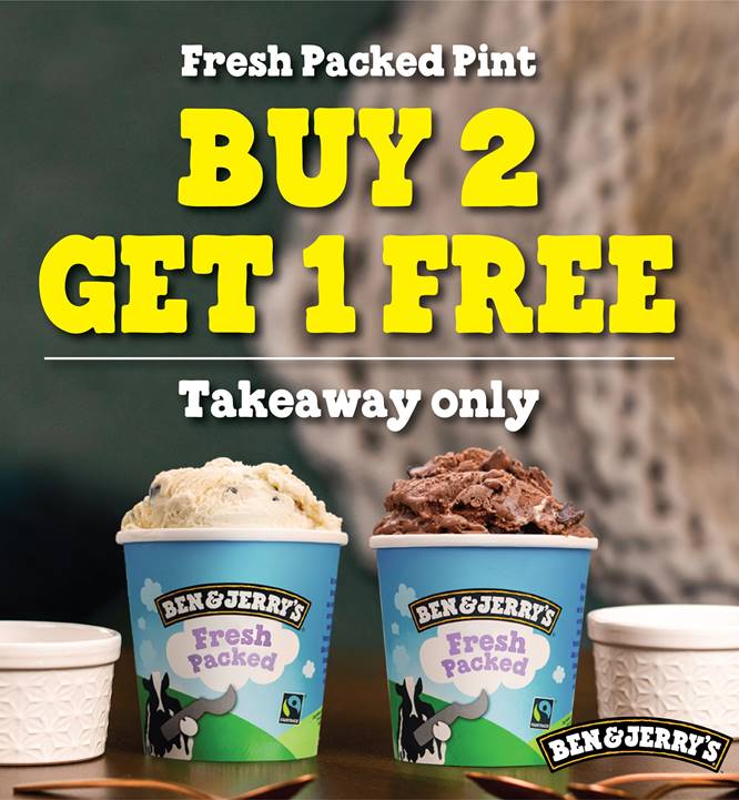 Ben & Jerry’s Has A Buy 2 Get 1 Free Takeaway Pint Promotion, For A