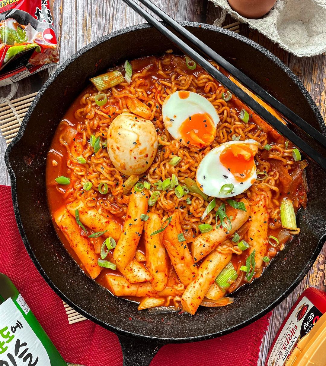 korean celebrity recipes - twice rabokki