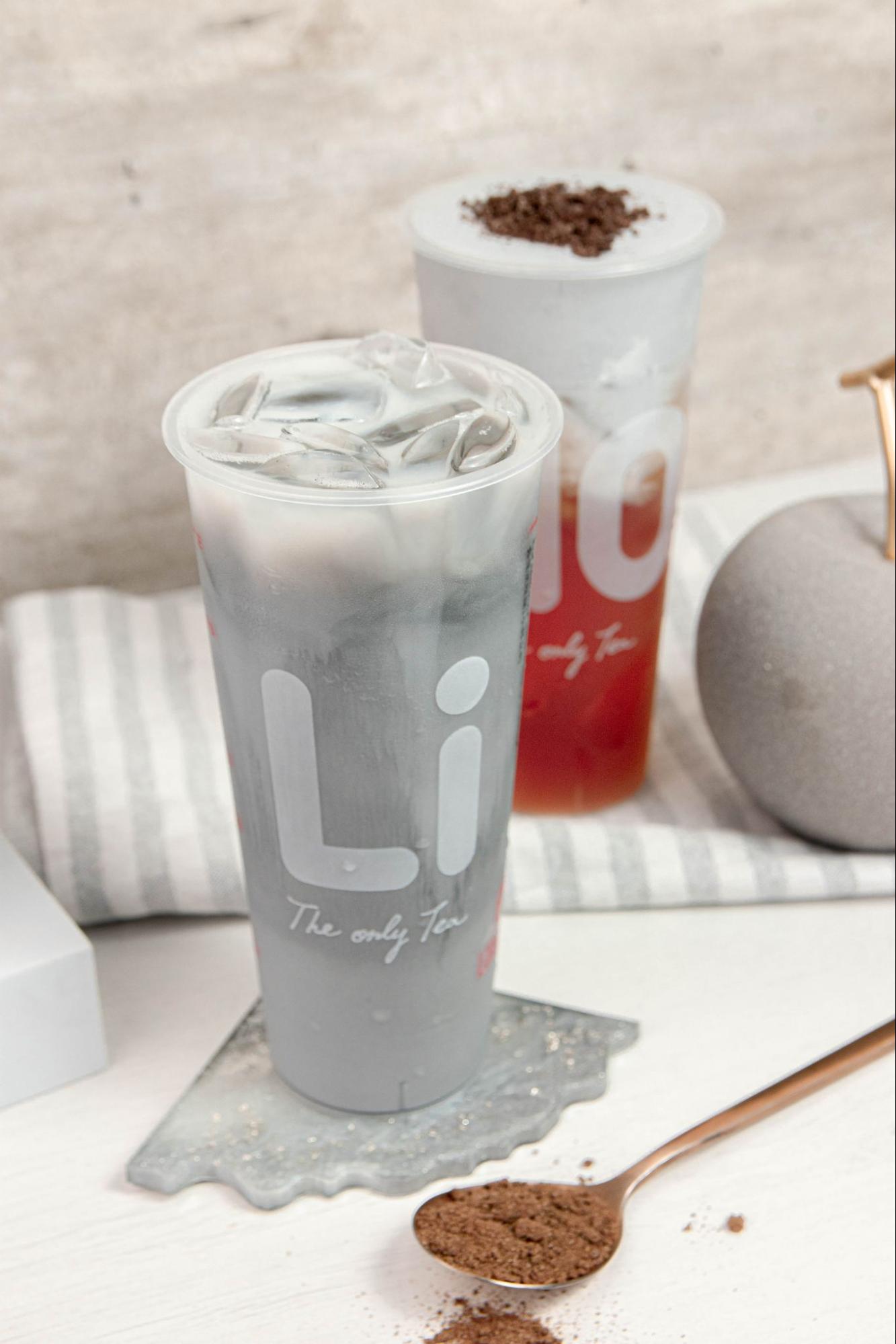 liho black truffle bubble tea - marble