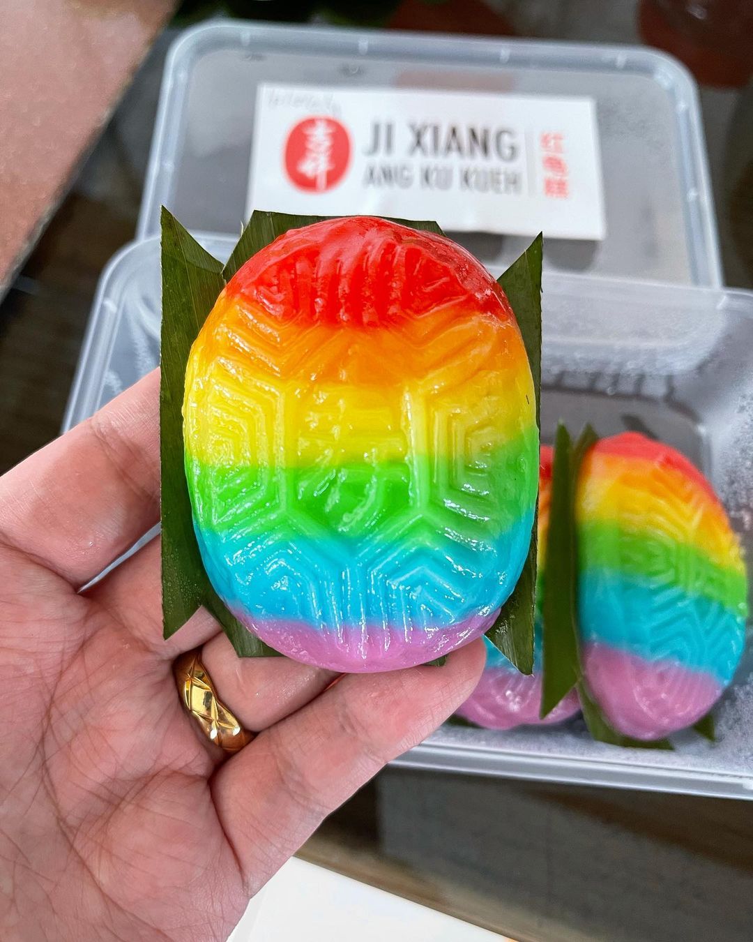 rainbow ang ku kueh ji xiang confectionery - close up