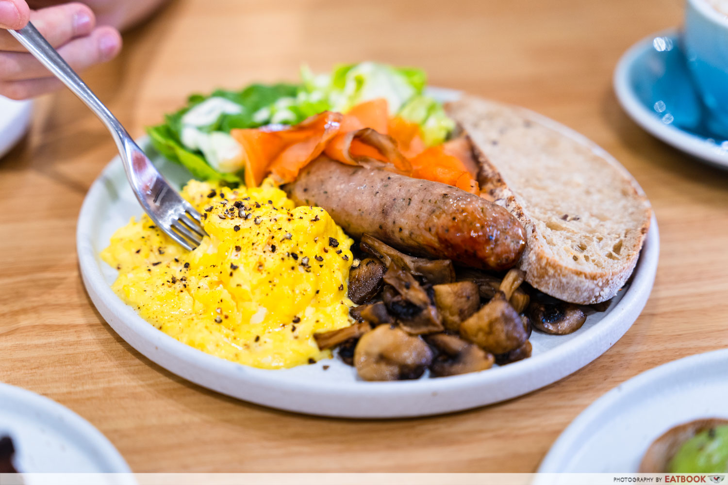 main street commissary breakfast of champions fork on egg