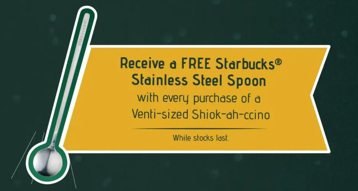 Free spoon promotion with shiok-ah-ccino