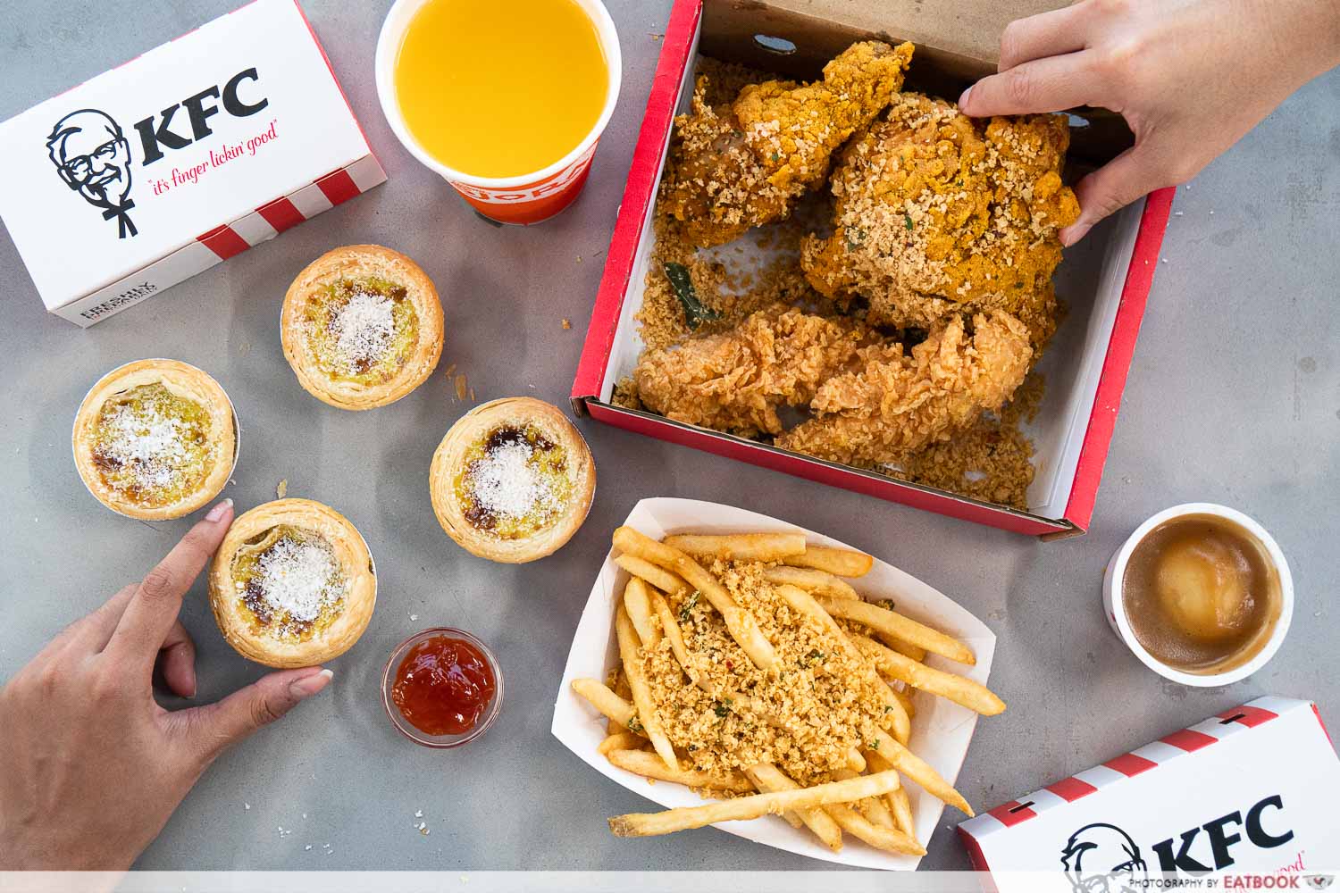 KFC Cereal Chicken - Cereal Chicken and Fries and Ondeh Ondeh Egg Tart 