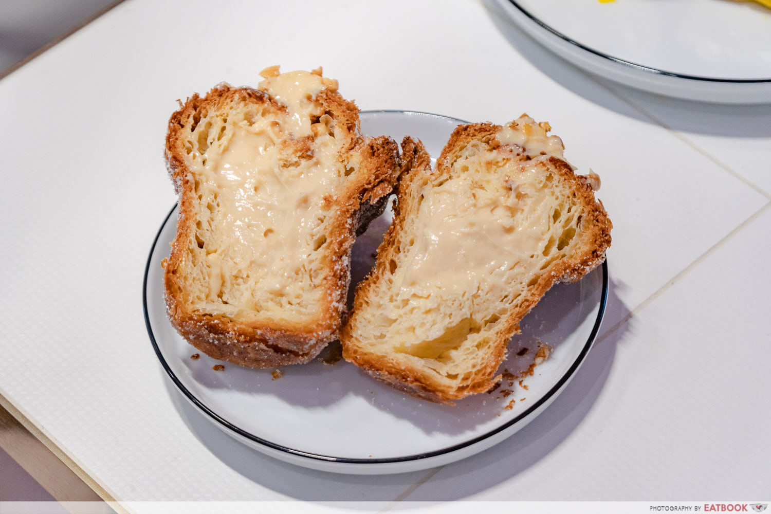 Mr Holmes Bakehouse - peanut butter milkshake cruffin inside