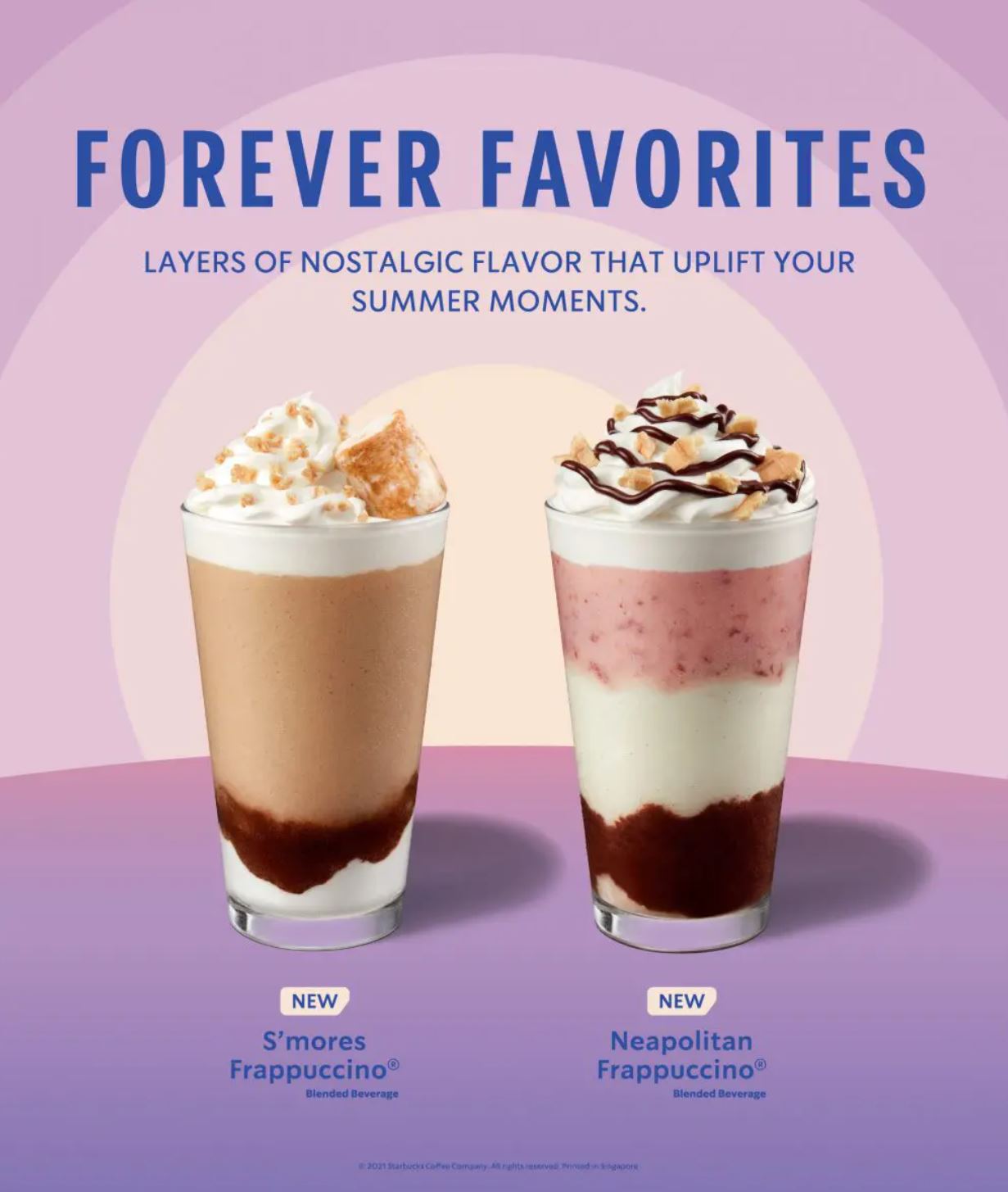 neapolitan frappuccino and s'mores frappuccino