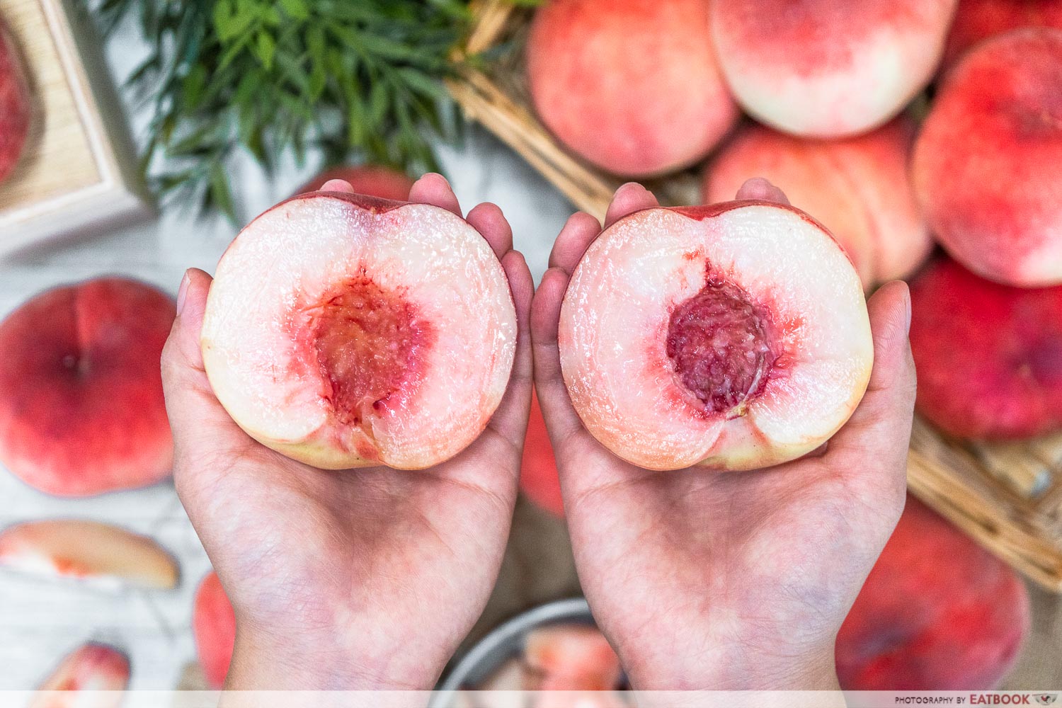 fukushima peaches - half with pit