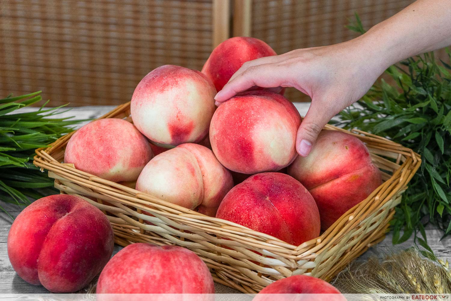 fukushima peaches - in basket