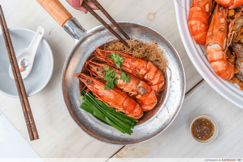 shrimp prawn seafood promo - king prawn vermicelli