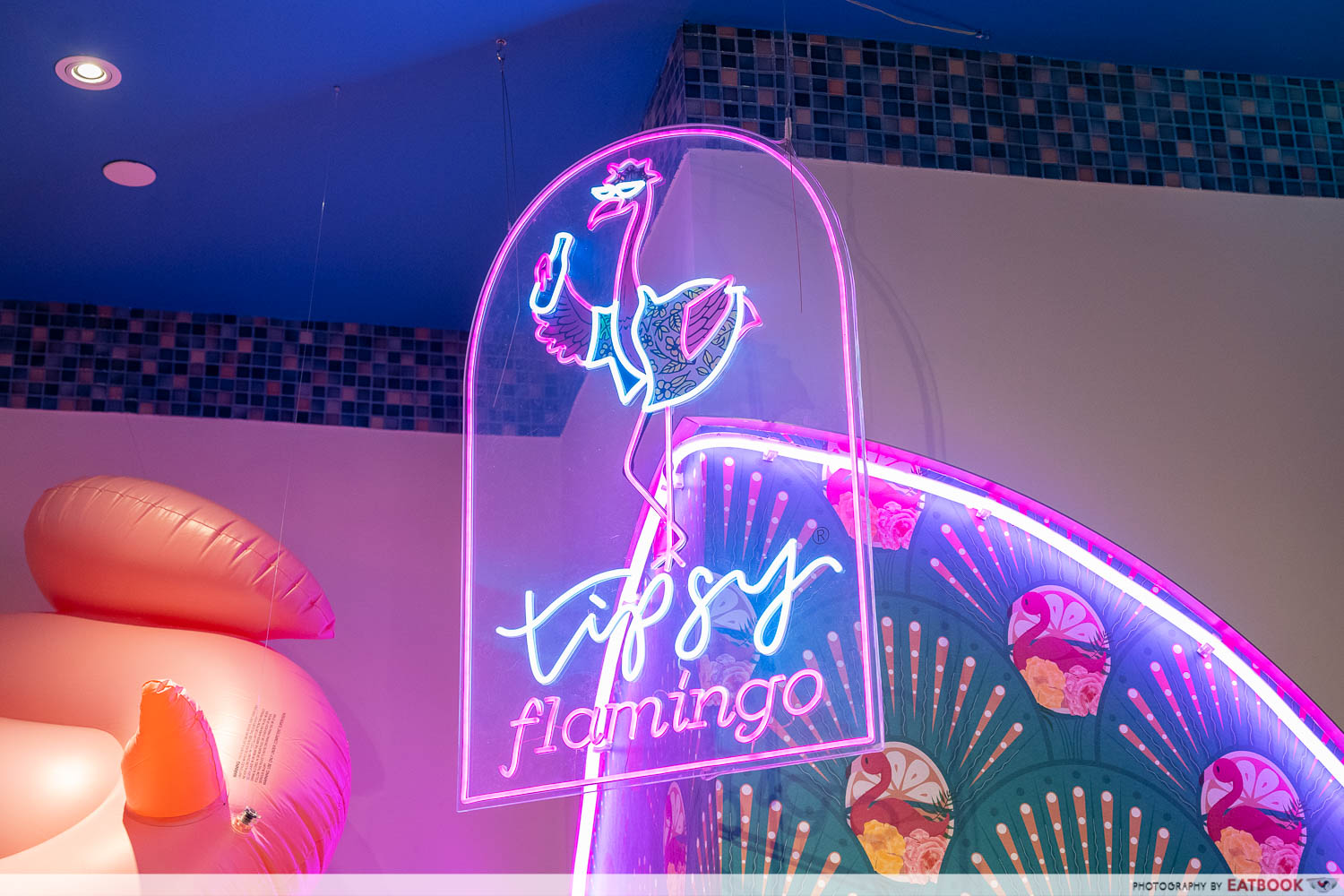 tipsy flamingo - neon sign