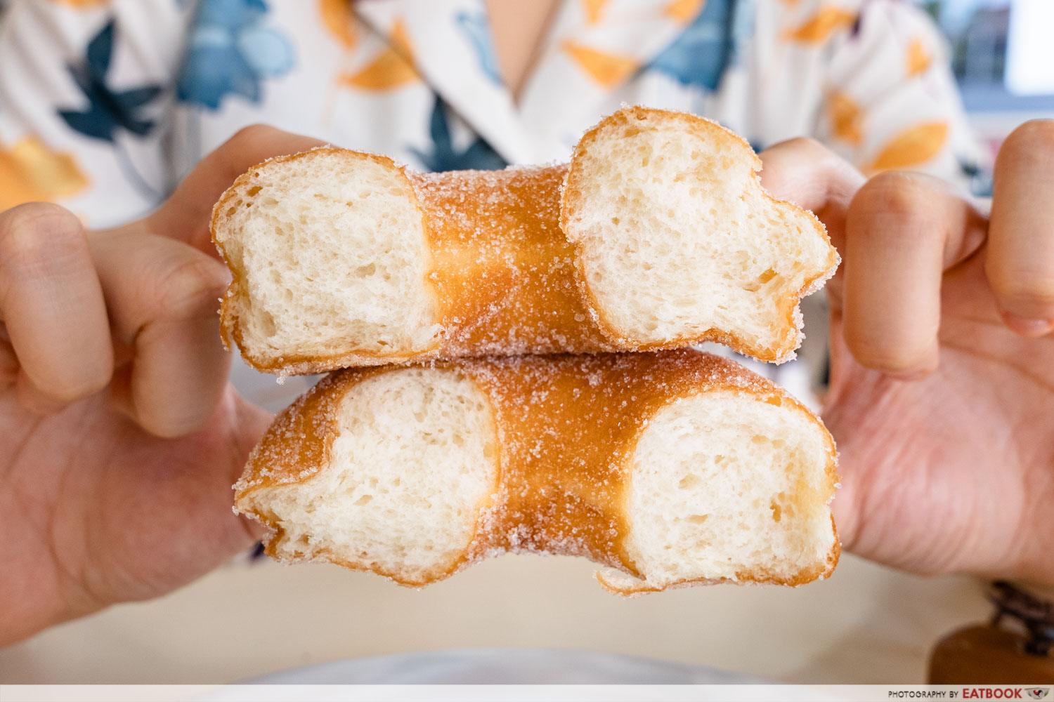 Hock ann confectionery sugar donut close up