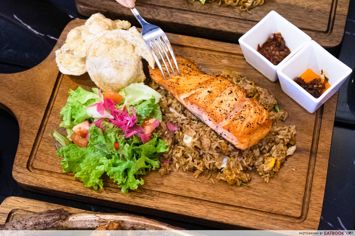 daun bistro - salmon crazy fried rice