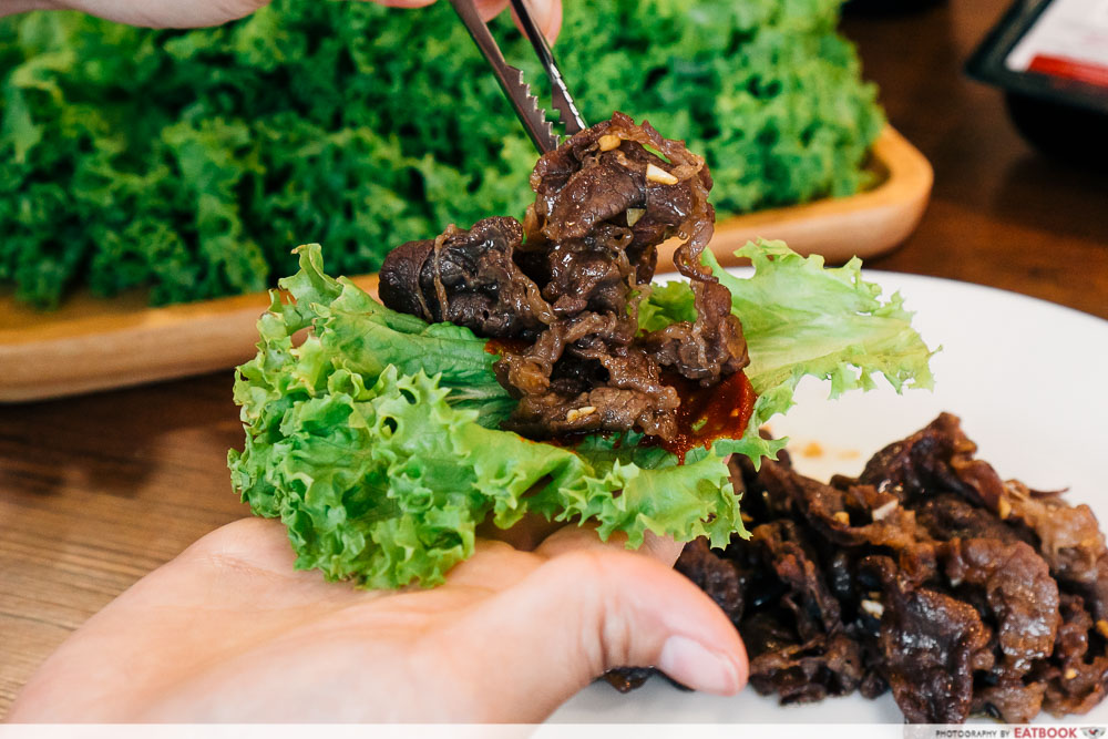 fairprice k gill - bulgogi lettuce wrap