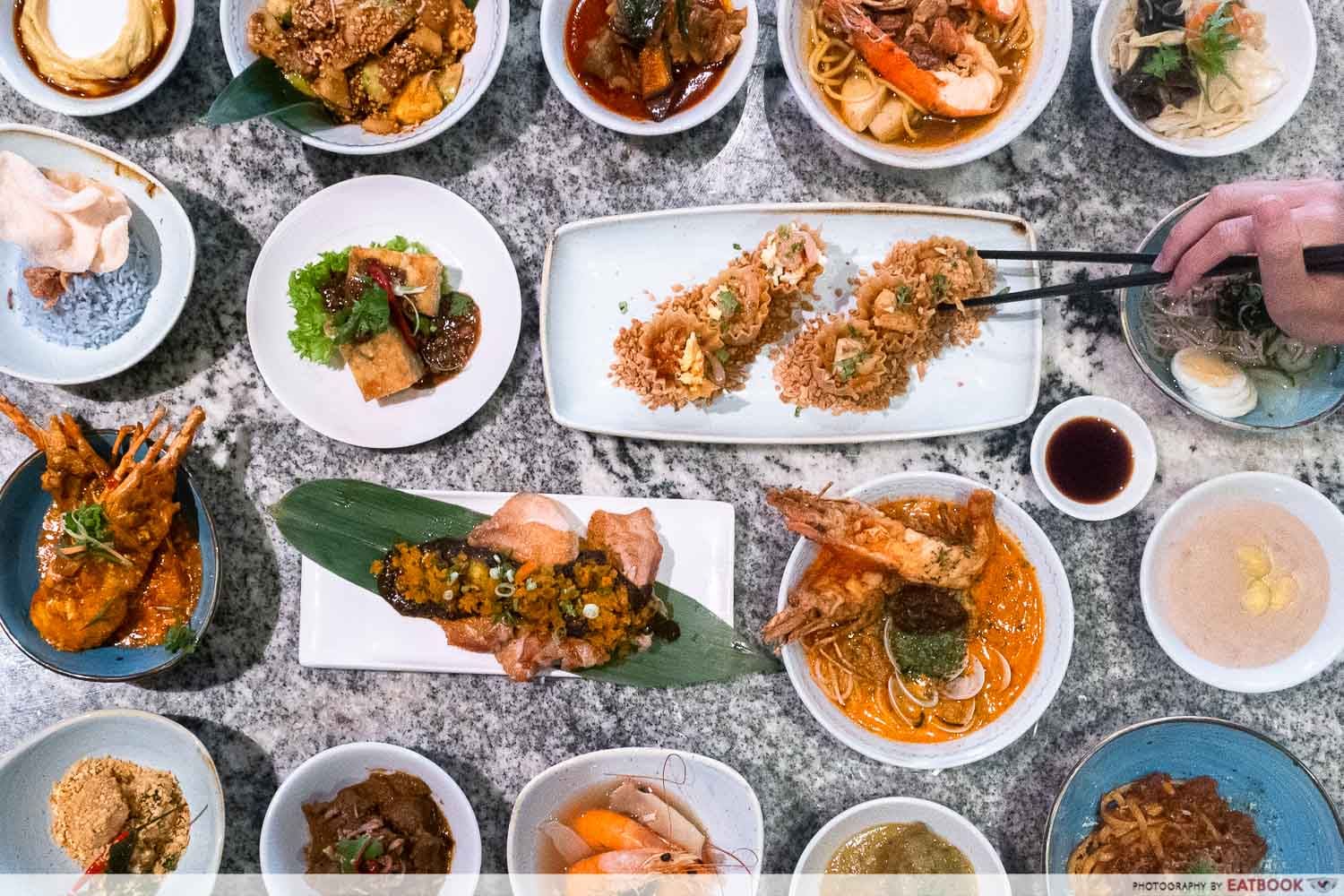 flat lay of food at ellenborough market cafe 