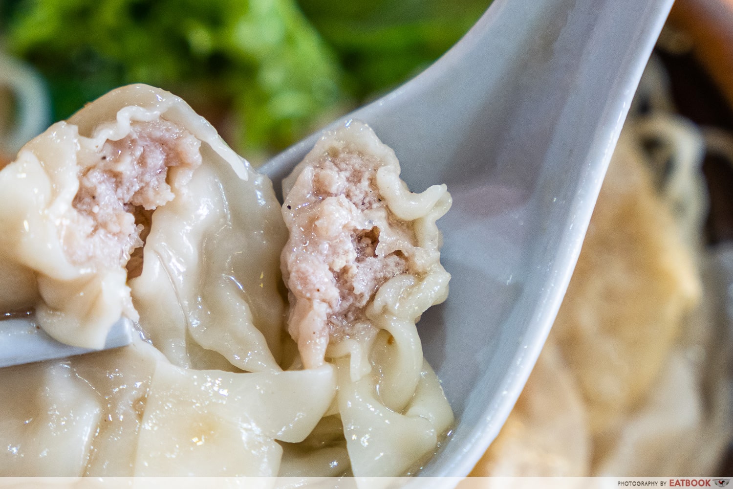 ah gong minced pork noodle - dumpling cross section