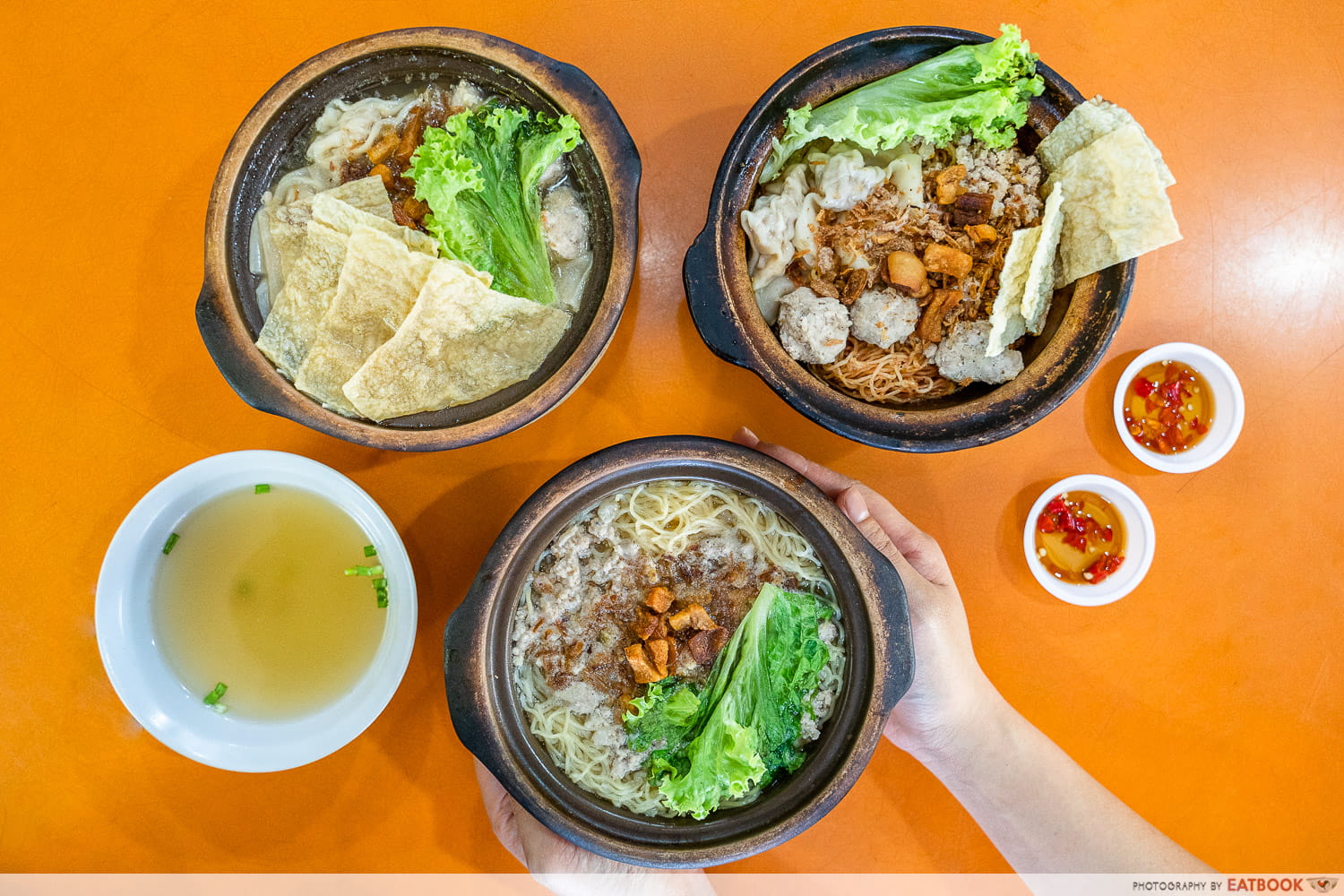 ah gong minced pork noodle - flatlay