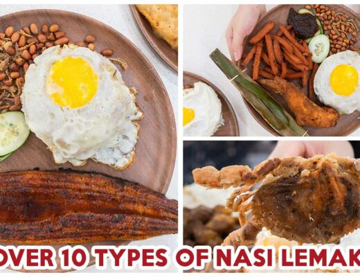ah lemak with 10 types of nasi lemak