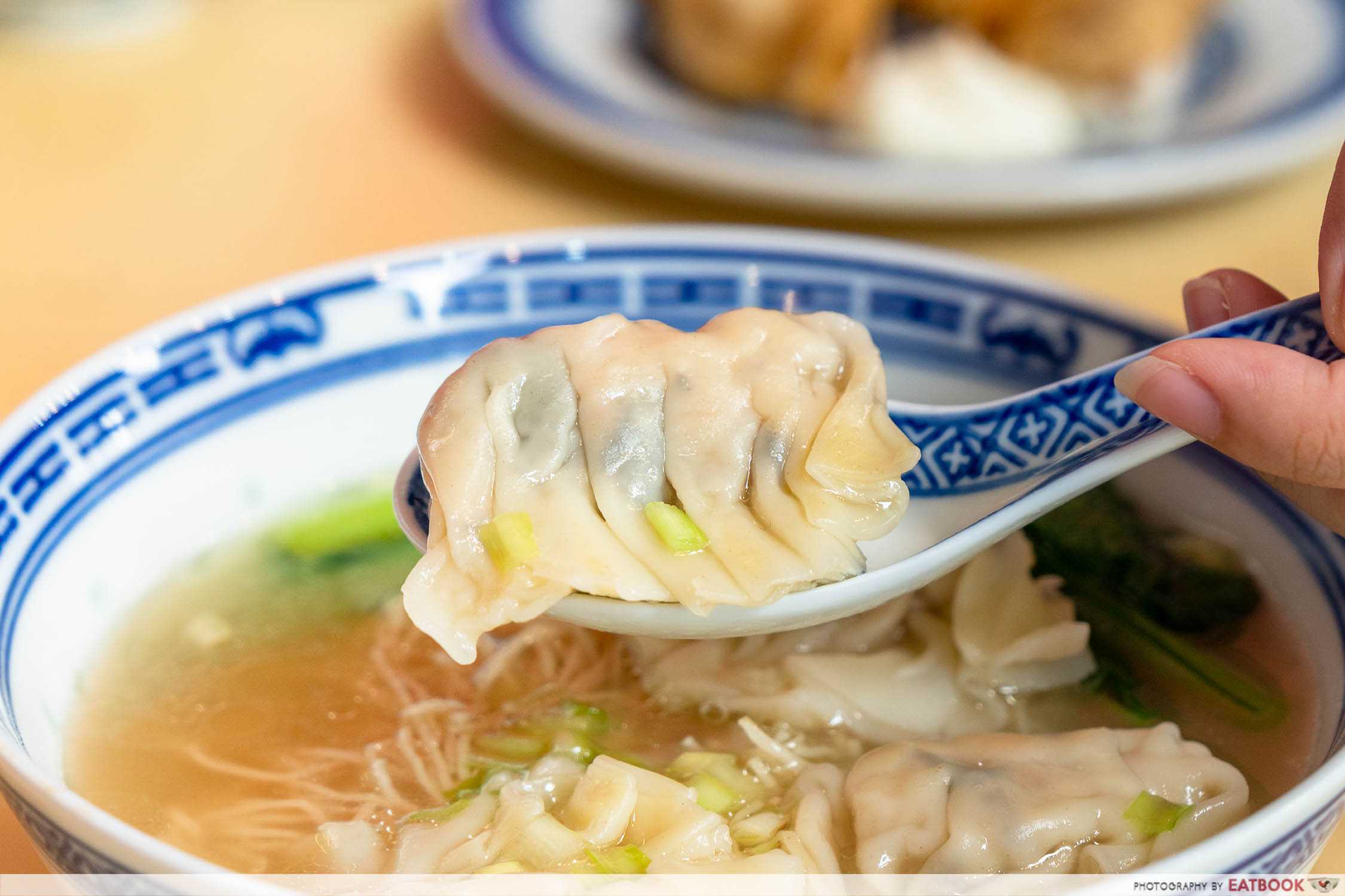 chef kin hk wanton noodle hk dumpling noodle soup detail shot of dumpling