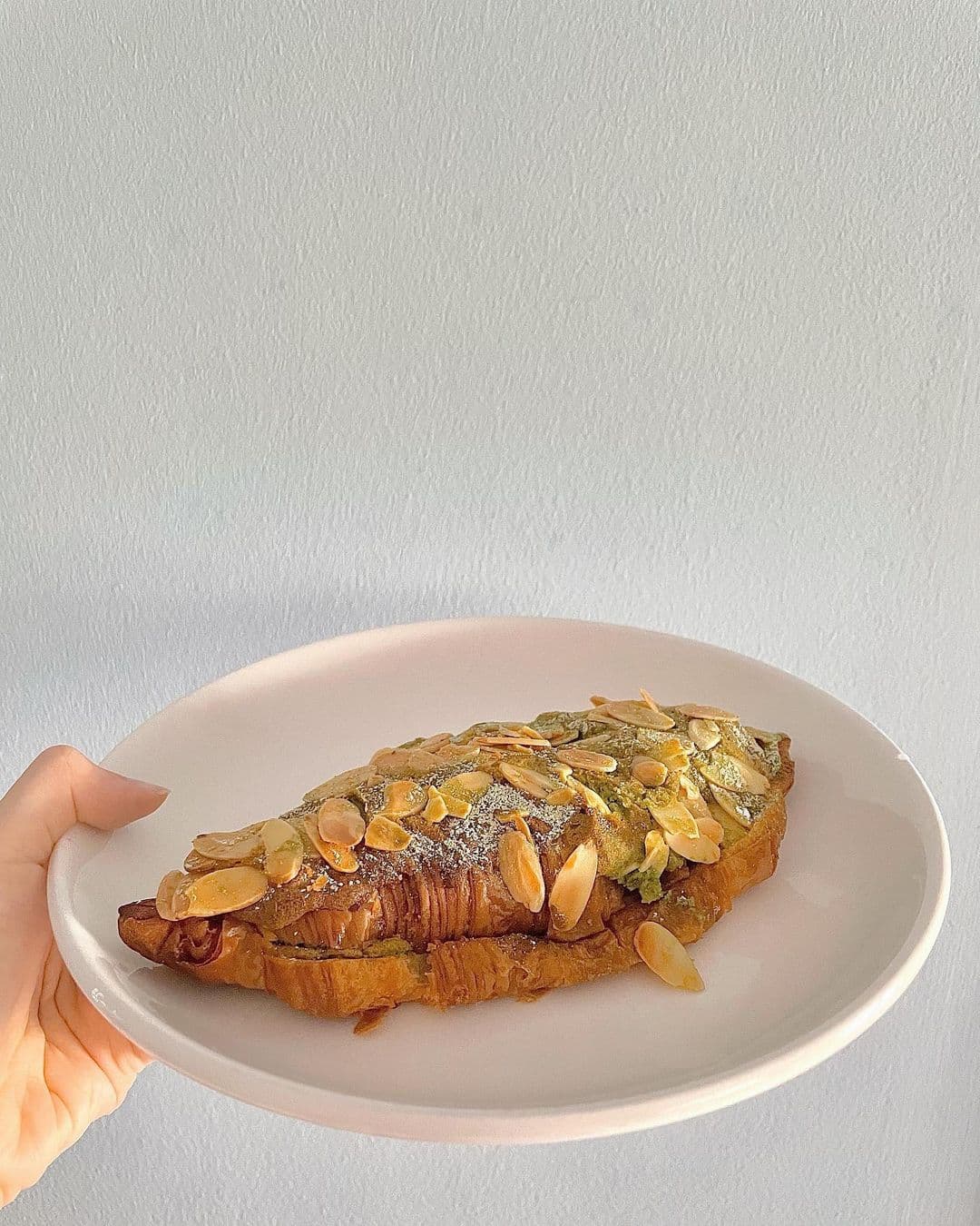 tiong bahru bakery - green tea almond croissant