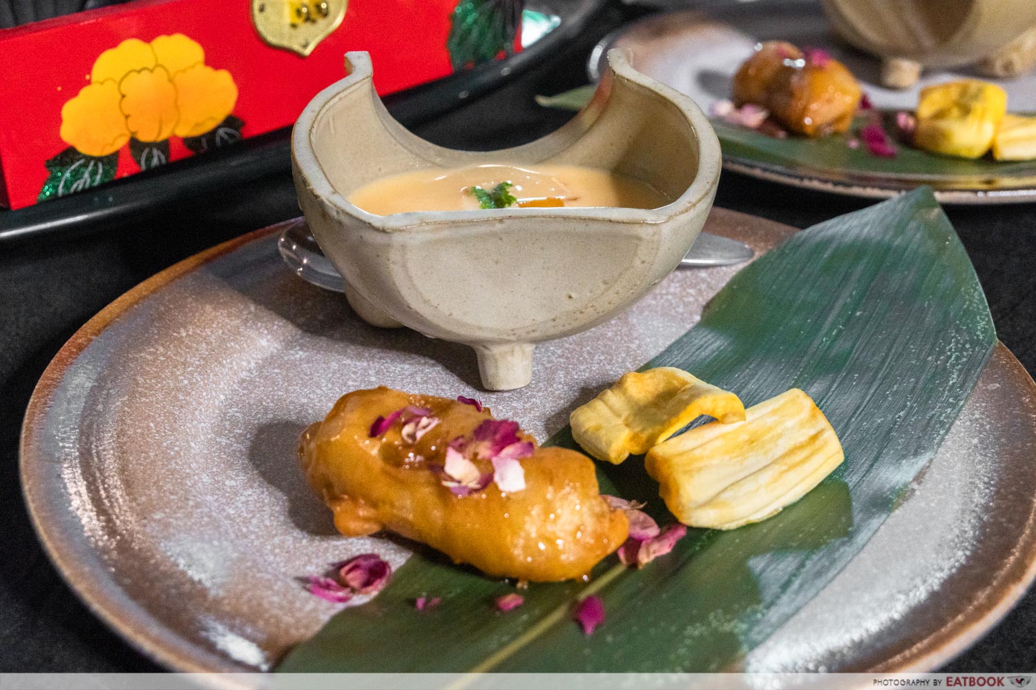 yanxi dimsum & hotpot - jackfruit sago with caramelised banana fritter