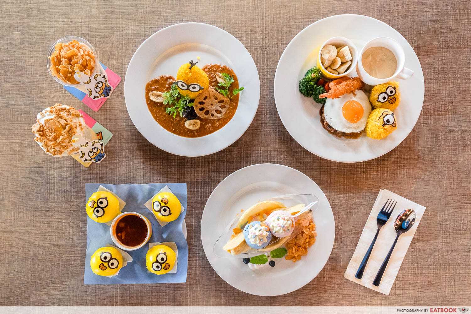 minion cafe flatlay