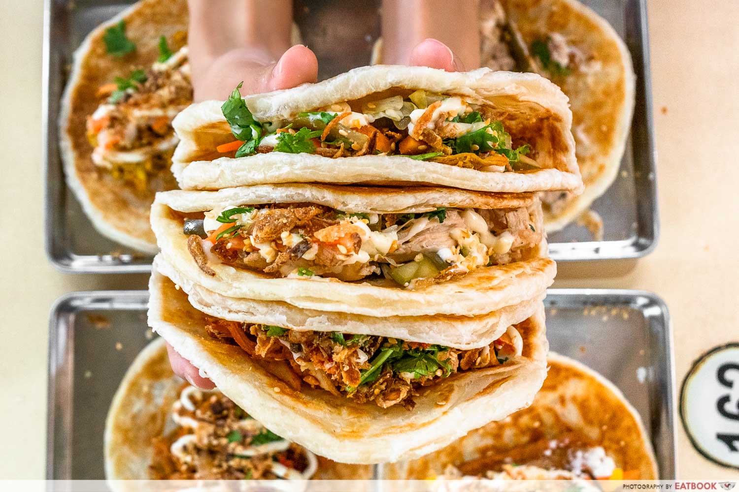 shiba roti - stacked prata wraps